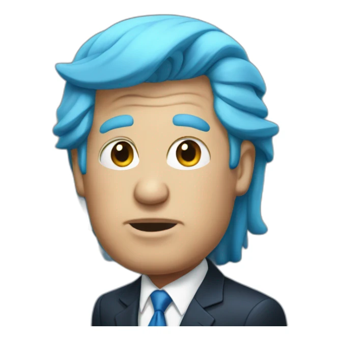 Donald trump but he has blue hair sticker
