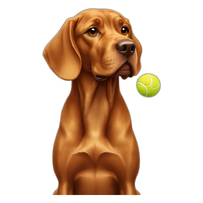 vizla dog with tennis ball sticker