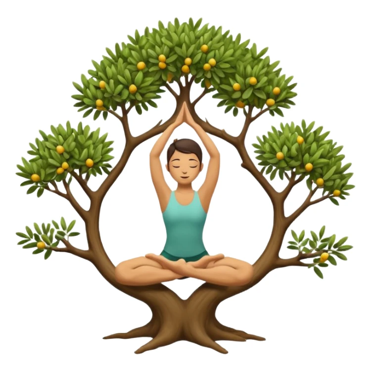 icon on the theme of yoga classes. image of a person in tree asana pose sticker