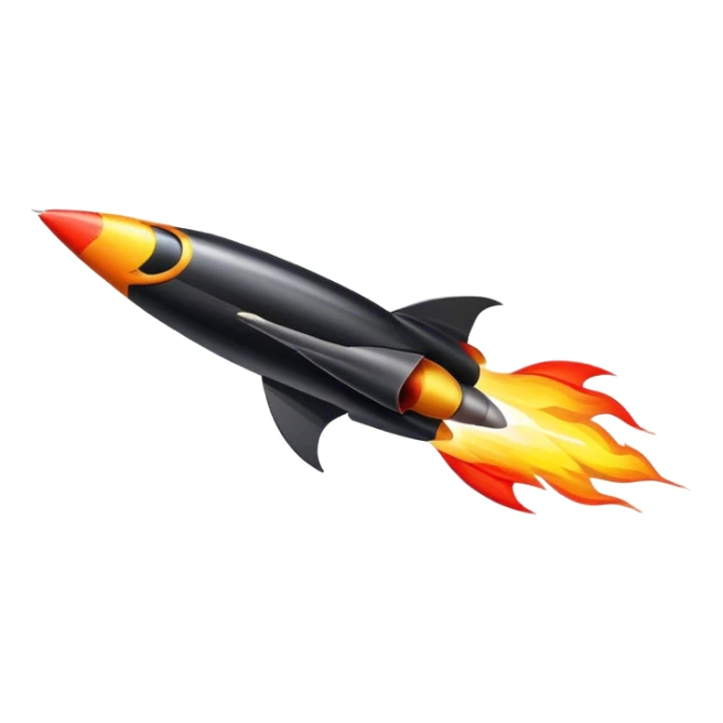 driving fine black rocket with fire color france sticker
