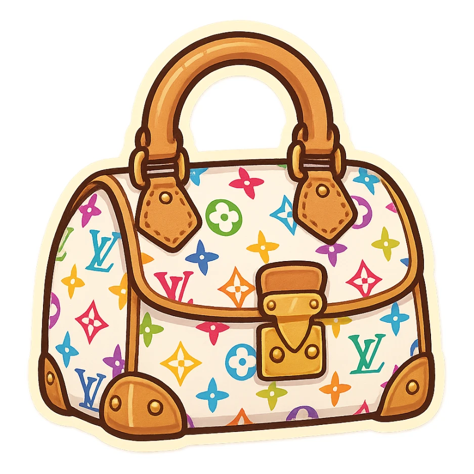 Luxury LV handbag colorful sticker