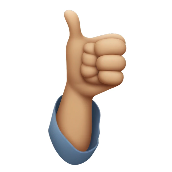 a person outing a thumbs up but to the side  sticker