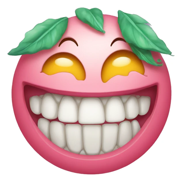 A smiley sharp teethed emoji with tears of joy sticker