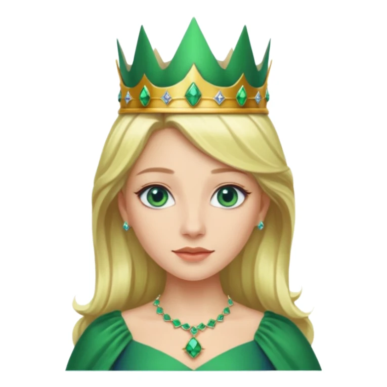 Green queen blonde blue eyes sticker