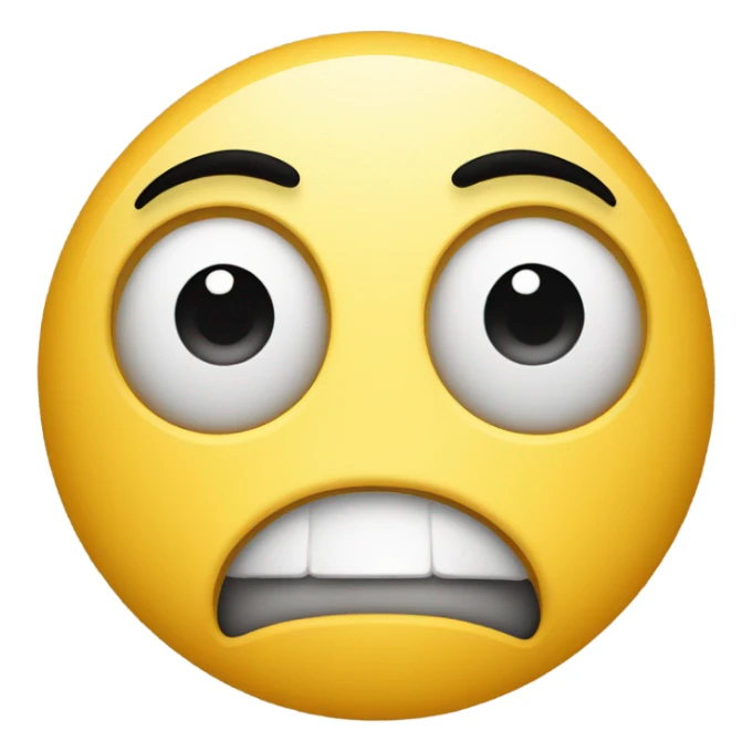 yellow face emoji turns with surprised look sticker