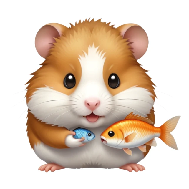 hamster with fish in mouth sticker