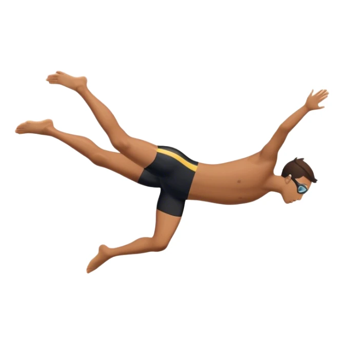 A diver mid-air after jumping off a diving pool,  Below him, a pool labeled "Confidence". A subtle 5-4-3-2-1 on the diving board shows they took the leap despite fear. sticker