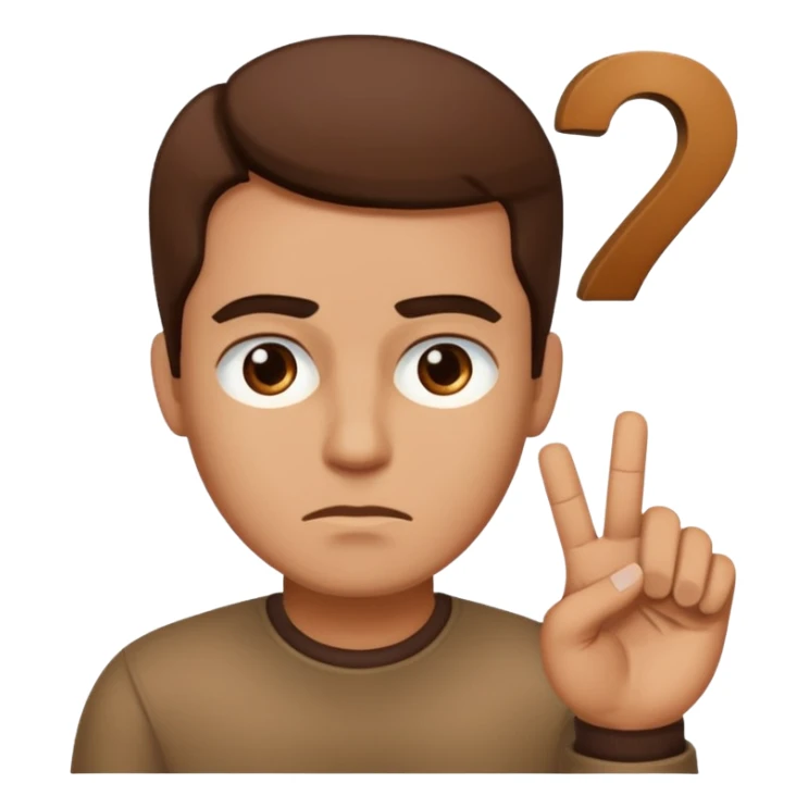 man frowning holding up numbers 6 and 7 sticker