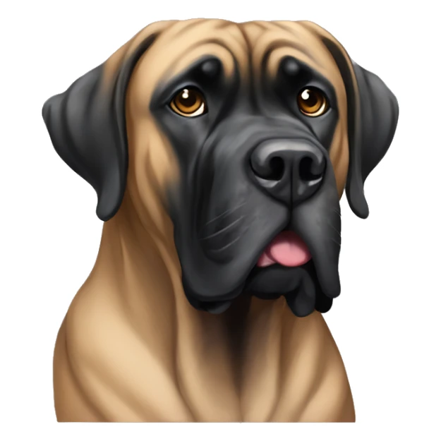 Black English mastiff, tan brindle sticker
