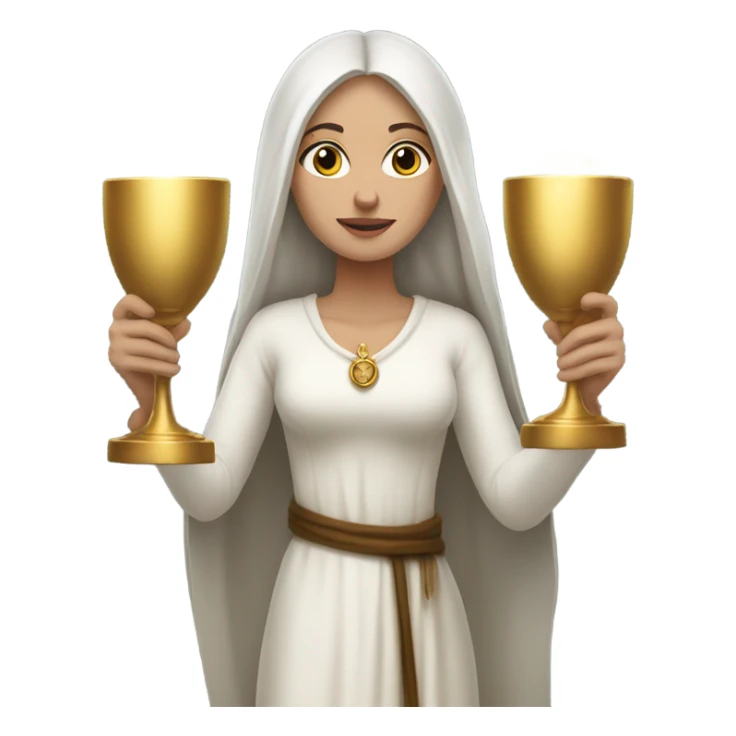 Tall black haired white woman holding the holy grail  sticker