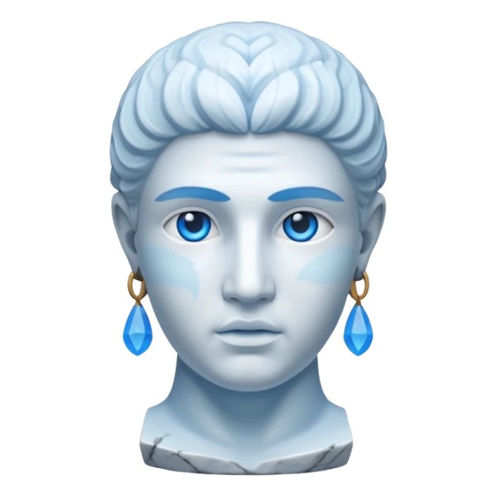 ancient greece marble sculpture head with a blue aura around the background of it sticker