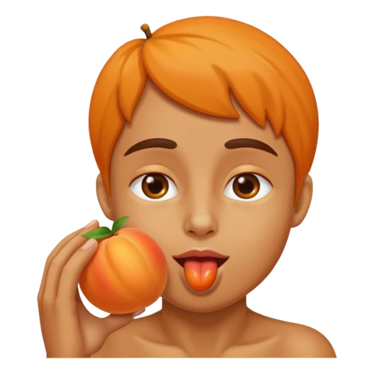 une bouche qui leche un abricot sticker