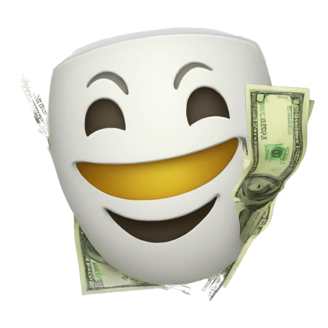 happy emoji playing casino money winning sticker