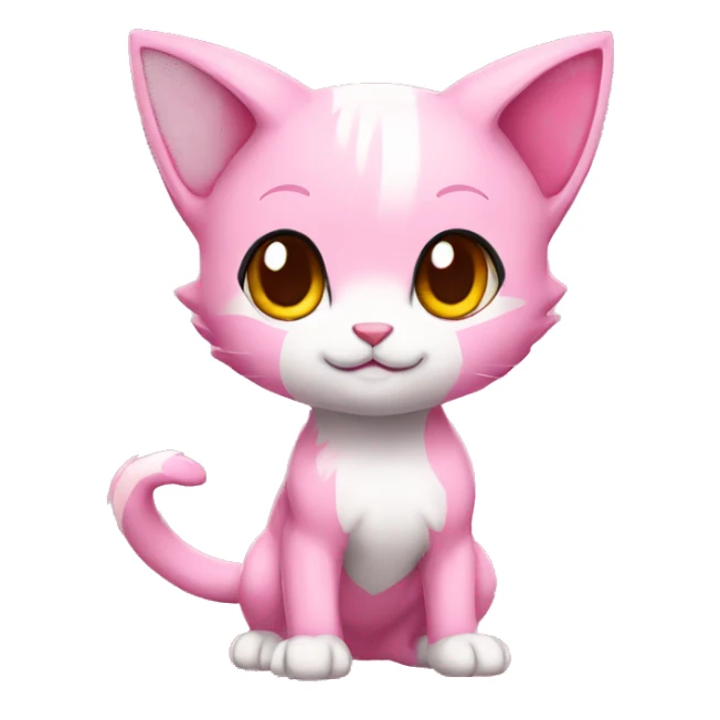 Pink Chibi Anthro Mew-Pokémon full body sticker
