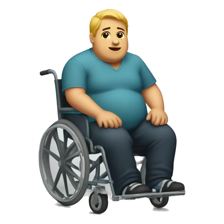 big fat person sitting in wheelchair  sticker