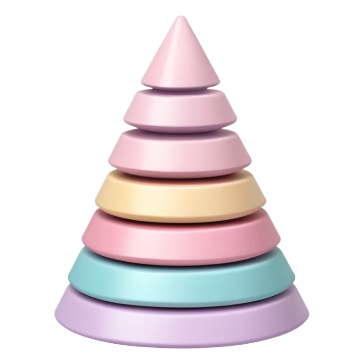pastel pink stacking pyramid toy for babies and toddlers sticker