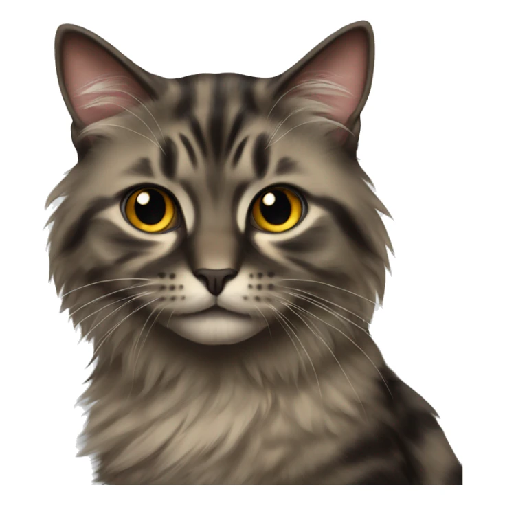 torty cat, domestic long hair sticker