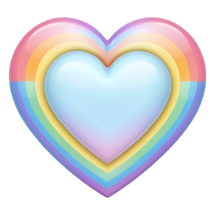 white heart with pastel rainbow fill sticker