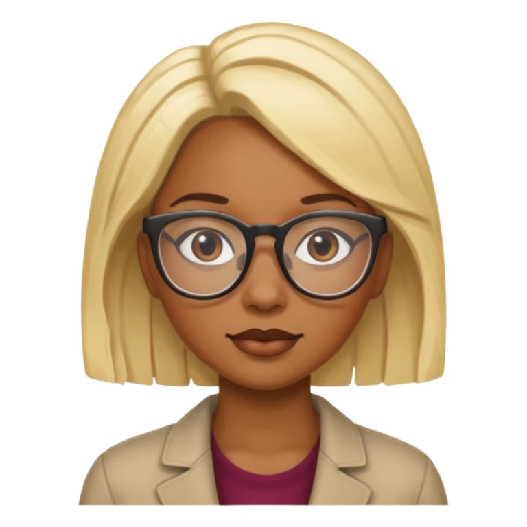 Blonde black woman wearing glasses sticker
