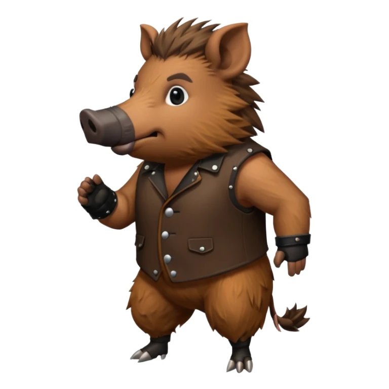 wild boar, punk hair, full body sticker