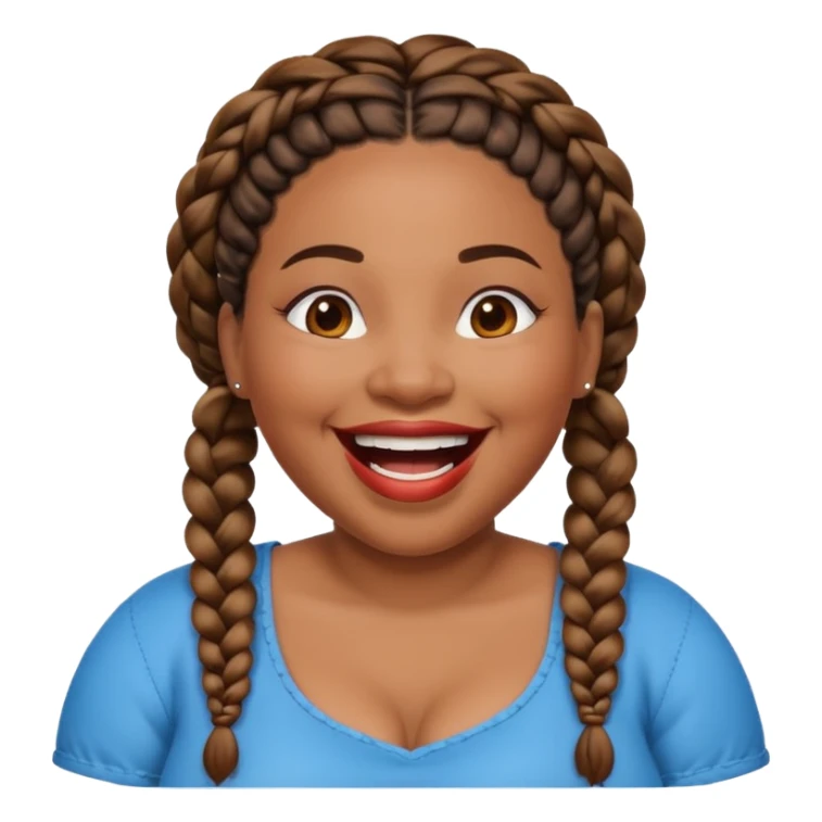 Plus size Black woman with braids laughing sticker