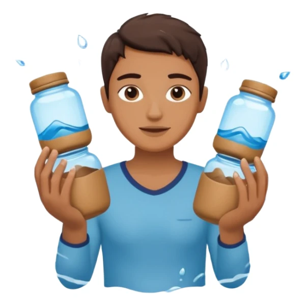 Water bearer holding do jars and spiking water inspired by aquarius sign sticker