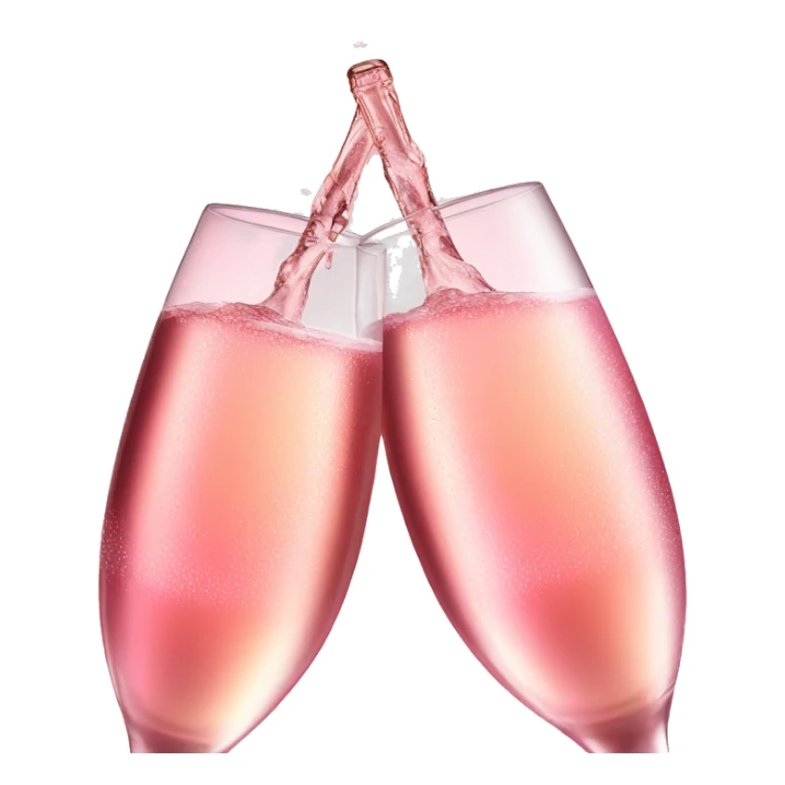2 pink bottles of champagne clinking sticker