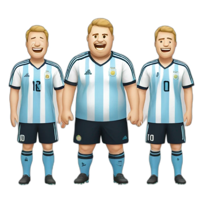 Laughing Tears white man. Obese. argentina soccer uniform. laughing tears sticker