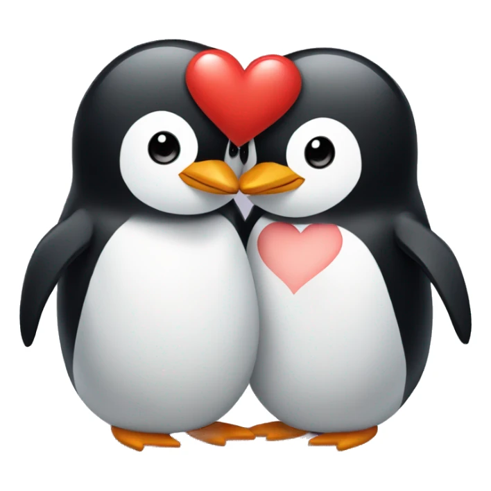 Penguin couple with a heart in the middle  sticker