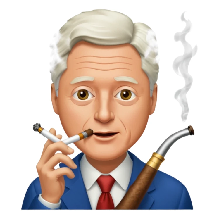 Bill Clinton smoking a tobacco pipe￼ sticker