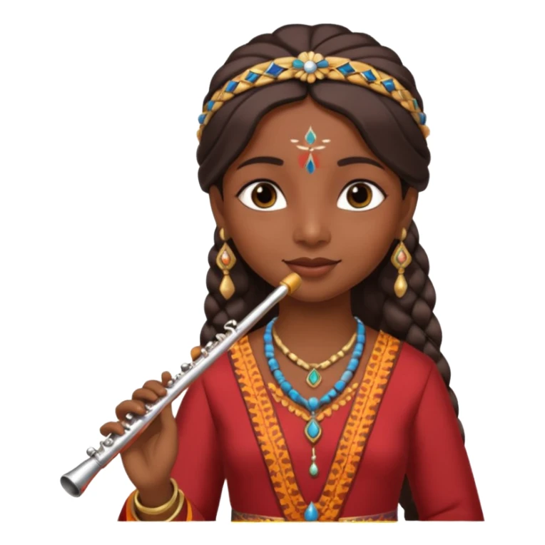 Indian Girl With Fluteü sticker