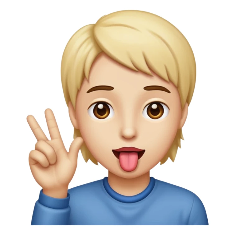 Tongue out and hand to side sticker