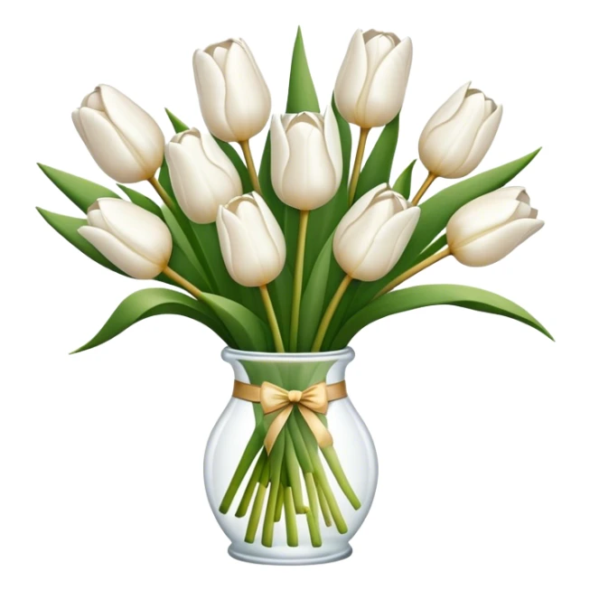 white tulip bouquet  sticker