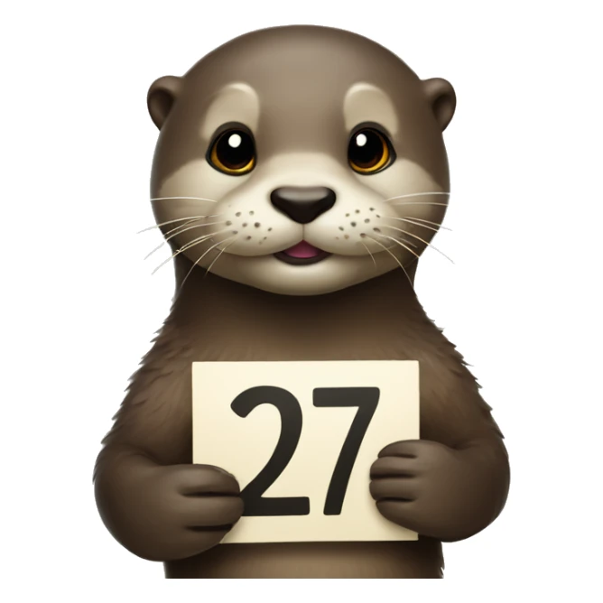 otter holding a sign that says 27 sticker