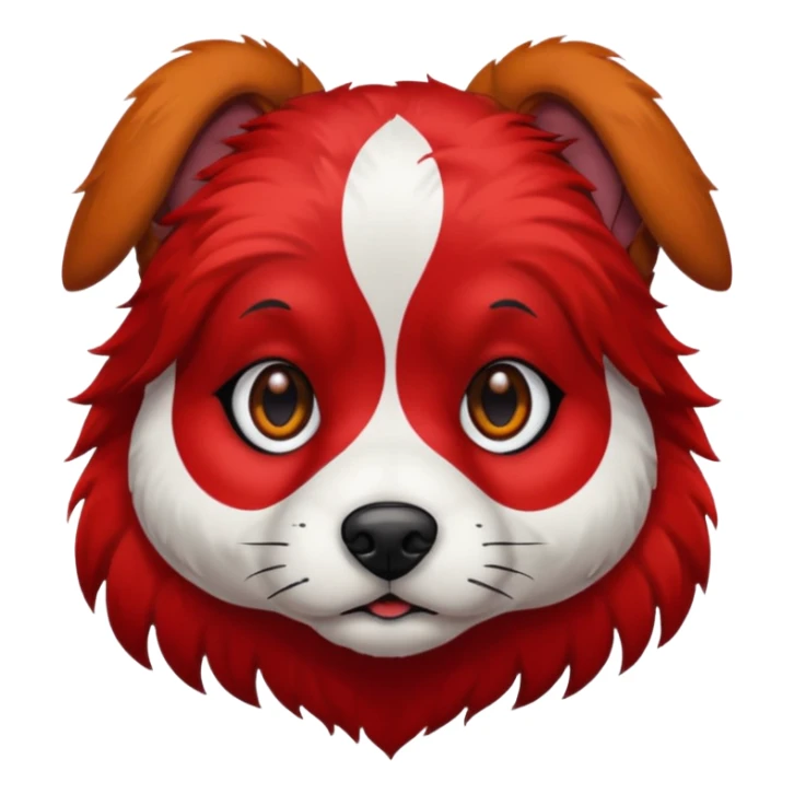 dog with very inked face and red hair sticker