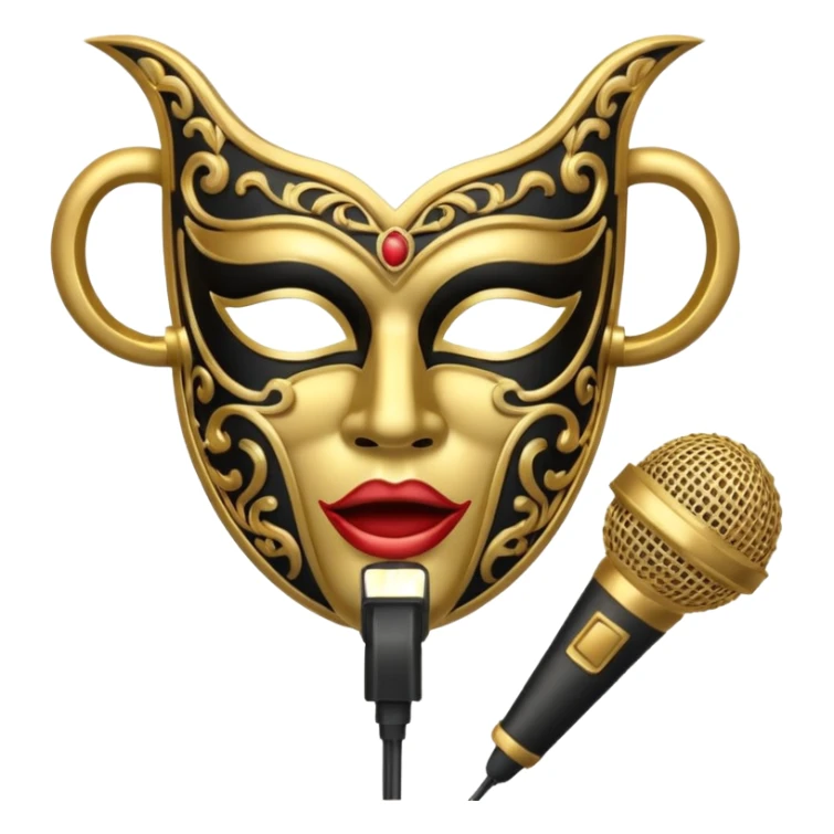 theater mask and microphone sticker