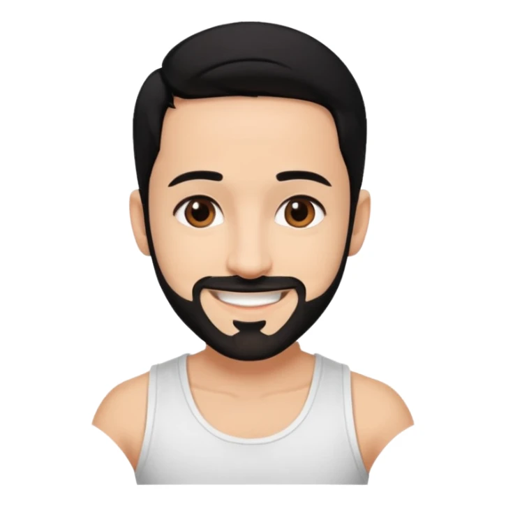 AJ McLean brown eyes, black hair, white tank top sticker