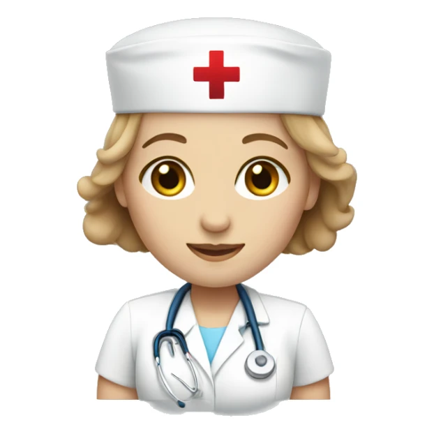 Blue eyes light brown hair nurse  sticker