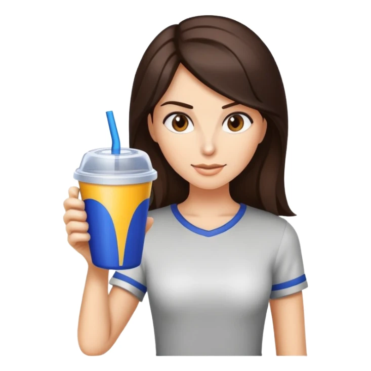 Woman with dark brown hair and a sonic cup sticker