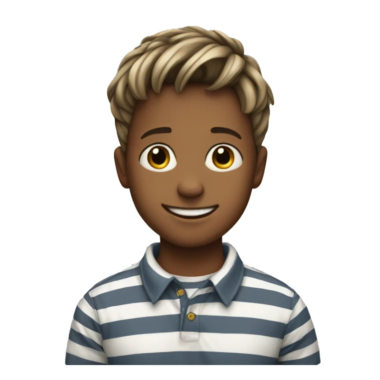 smiling boy in striped shirt sticker