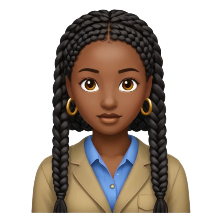 Quero uma mulher negra de tranças box braids sticker