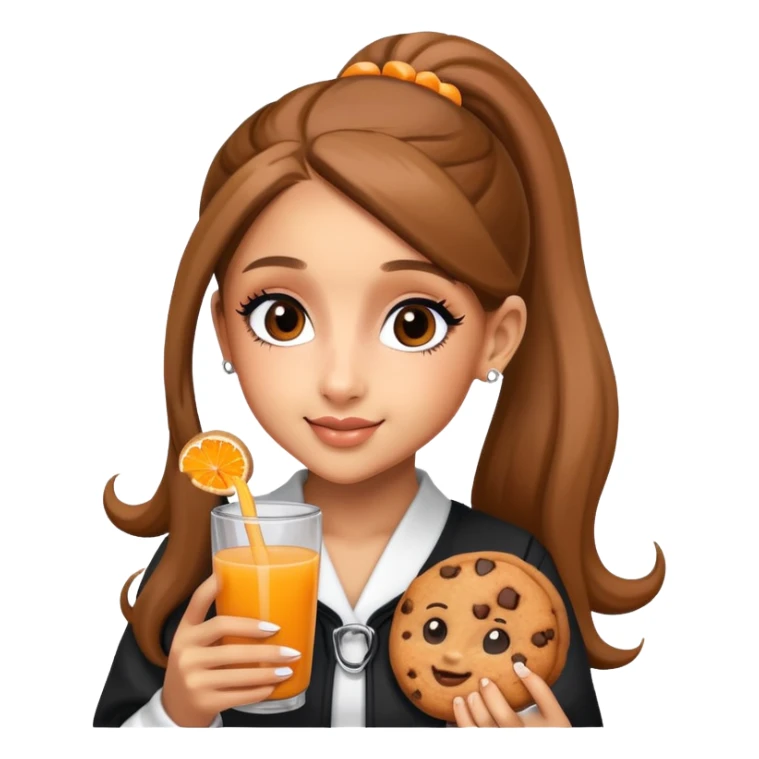 Ariana grande holding cookie and orange juice  sticker