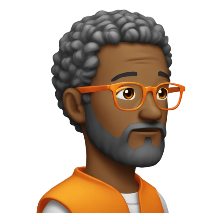 man with orange beard and bold hair as he praying with orange glasses  sticker