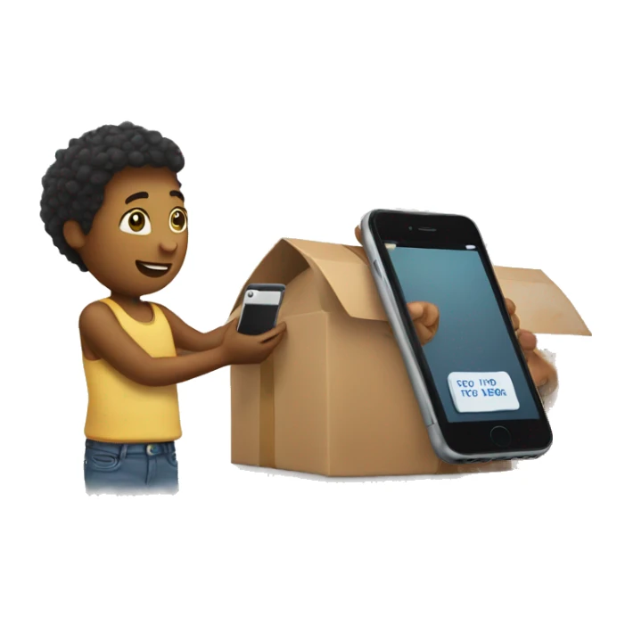 giving a phone to a friend sticker