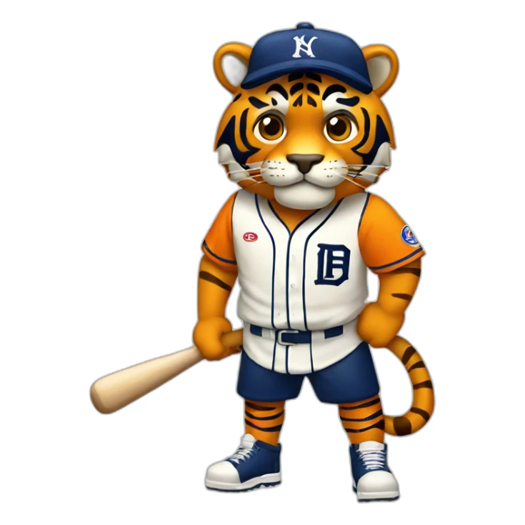 Tigre con camiseta de beisbol sticker