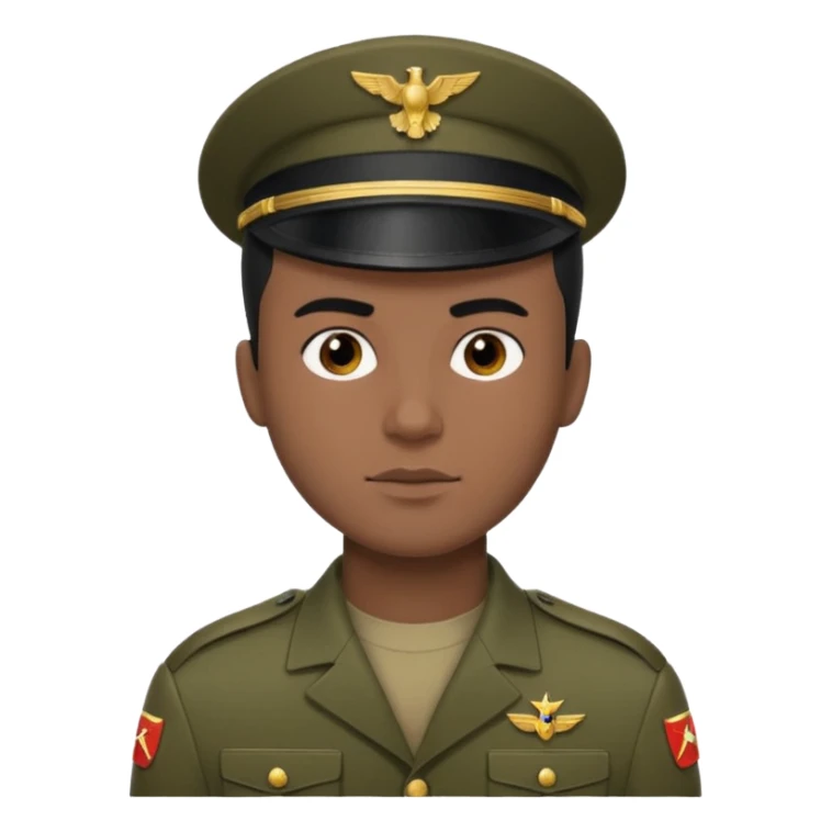 male soldier black hair style sticker