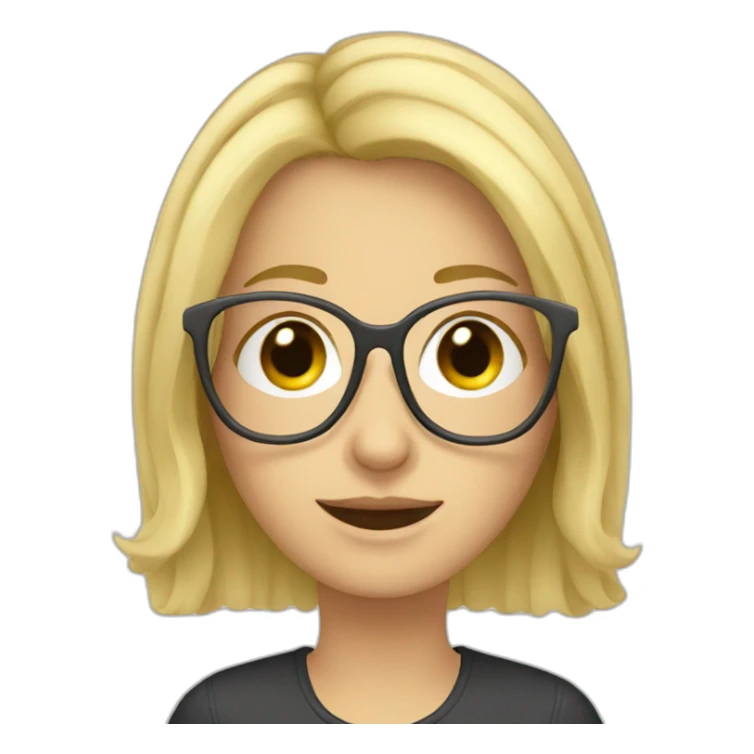 blonde european women with glasses sticker