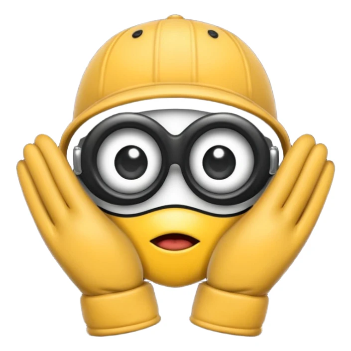 Mono tapando se los ojos con guantes sticker