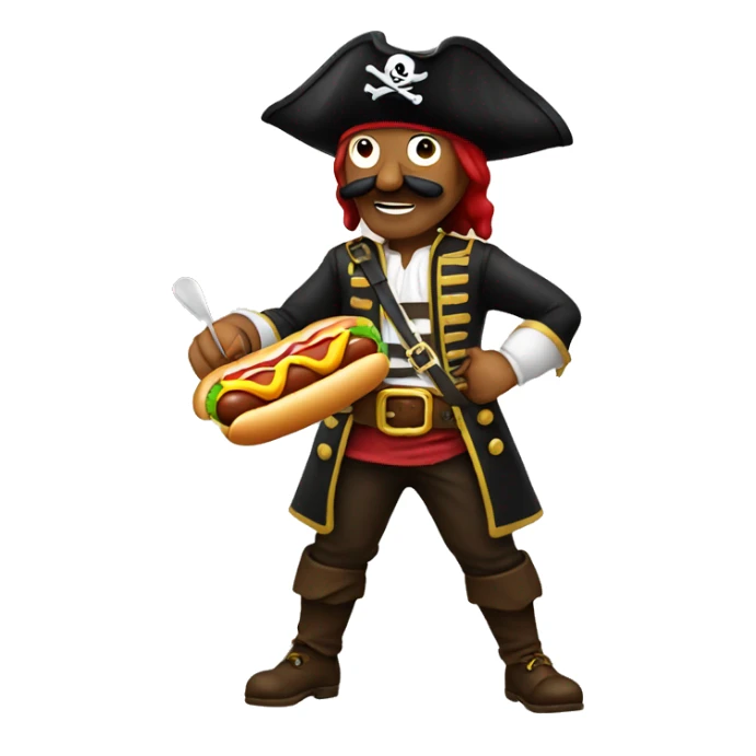 Pirate eating a hot dog sticker