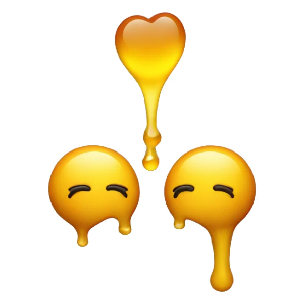 kissing emoji with yellow bone covered in honey sticker